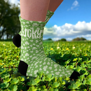 Chaussette Chanceux Shamrock Vert Personnalisé Mens Chaussett
