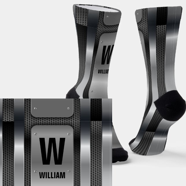 Chaussette Changer initial, Ajouter (supprimer) Nom, Silver M (Créateur téléchargé)