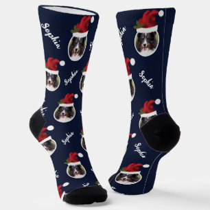 Chaussette Chapeau de Père Noël avec photo personnalisée et n