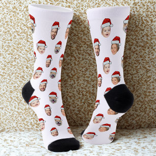 Chaussette Chapeau de Père Noël personnalisé avec le visage d