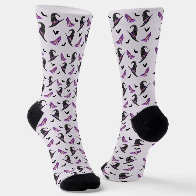 Chaussette Chapeau De Sorcière Chaussures Violettes Et Chauve (Angulaire)