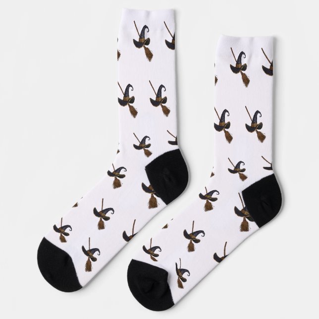 Chaussette Chapeau de sorcière et balai (Gauche)