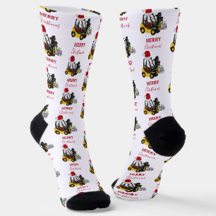 Chaussette Chariot élévateur de Noël