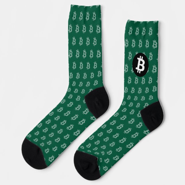 Chaussette Chasseur de Bitcoin vert (Style 2) (Gauche)