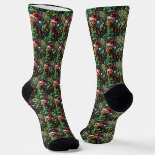 Chaussette Chat Bengal Exotique Jungle Noël Jouet Art