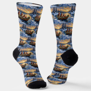Chaussette Chat Bengal Noël Bateau Fêtes