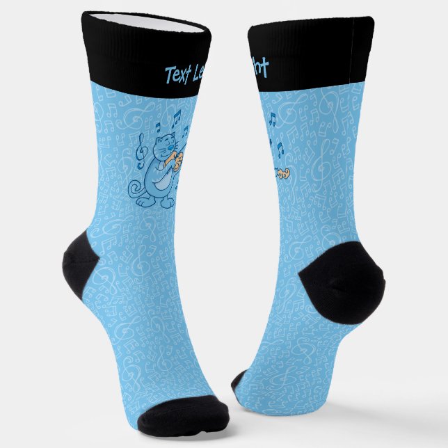 Chaussette Chat bleu avec Chaussettes violon (Angulaire)