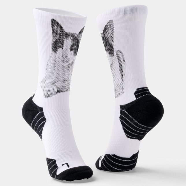 Chaussette Chat calico en demi-teinte (Angulaire)