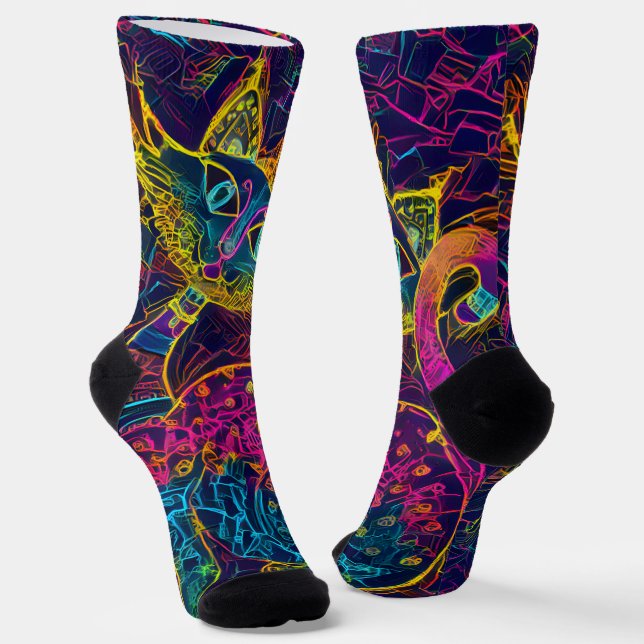 Chaussette Chat Chanceux Coloré n°7 (Angulaire)