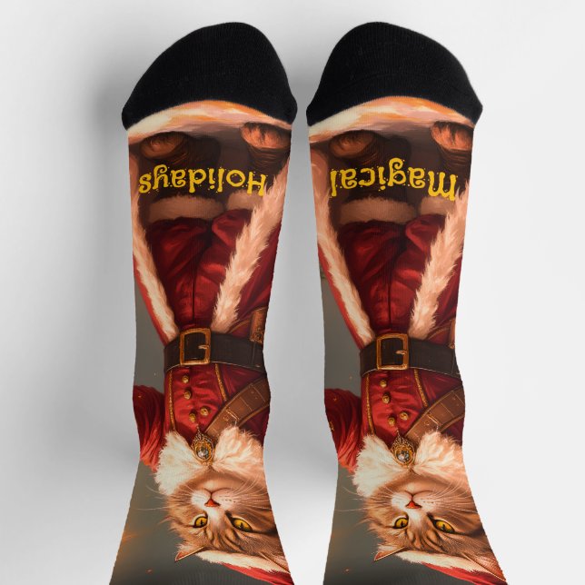 Chaussette Chat de fête amusant et fantaisiste (Haut)