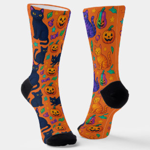 Chaussette Chat d'Halloween éffrayant et Chaussettes d'équipa