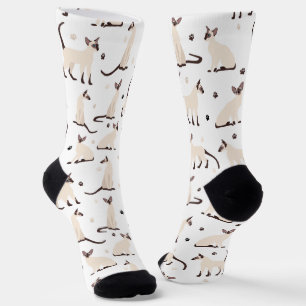 Chaussette Chat et pattes de Siamese blanc