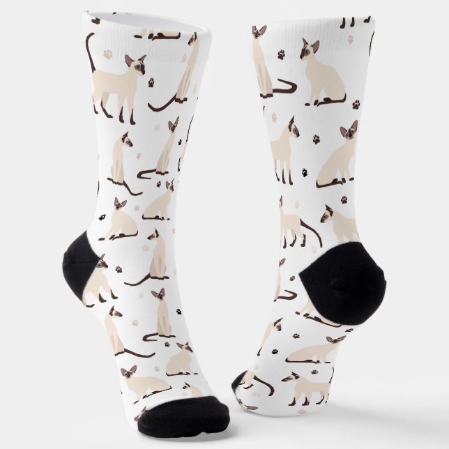 Chaussette Chat et pattes de Siamese blanc (Angulaire)