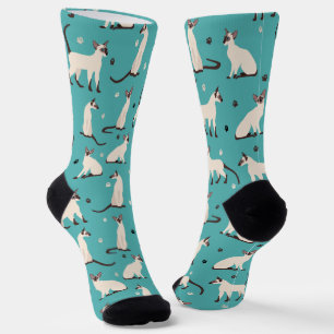 Chaussette Chat et pattes de Siamese bleu