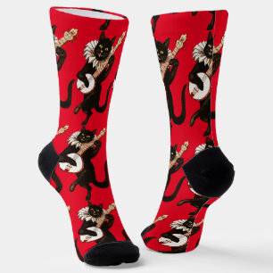 Chaussette Chat jouant du Banjo Thunder_Cove