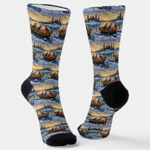 Chaussette Chat Maine Coon Noël Bateau Fêtes