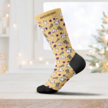 Chat mignon Cool Hippie Chaussettes Jaunes