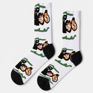 Chaussette Chat Noir Automne attendant frais