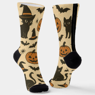 Chaussette Chat noir vintage et Chaussettes d'Halloween Citro