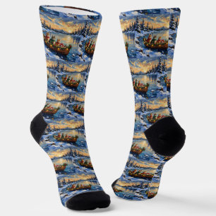 Chaussette Chat Persan Noël Bateau Fêtes