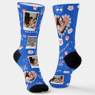 Chaussette Chat Personnalisé Photo Collage Chaussettes Avec N