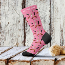 Chat rose funky Chaussettes Paw