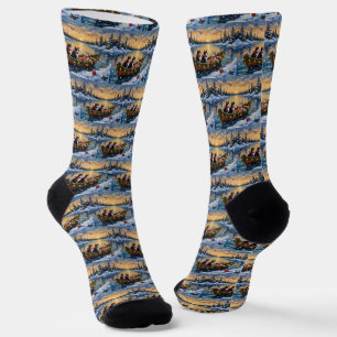 Chaussette Chat Smoking Christmas Bateau Fêtes