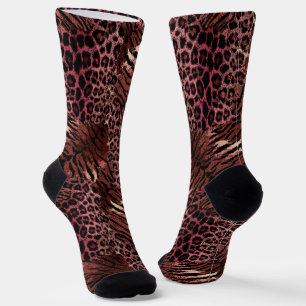 Chaussette Chat tigré peau léopard tendance tacheté rayé