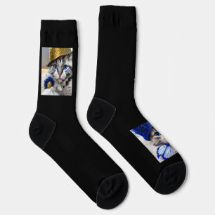 Chaussette #Chats Chaussettes 3&4 Modèle Casquette, Yeux de c