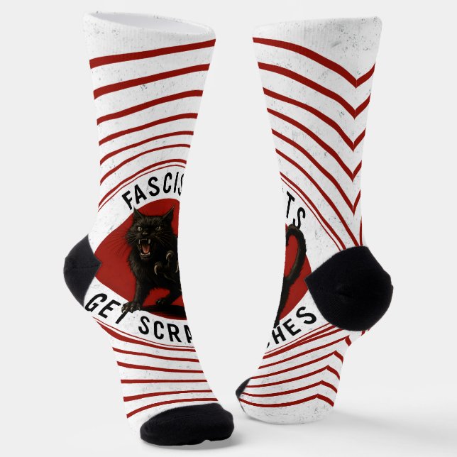 Chaussette Chats Contre les Fascistes (Angulaire)