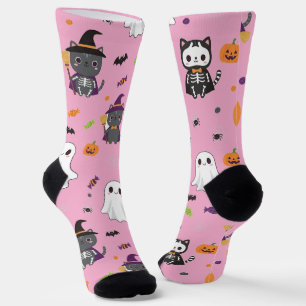 Chaussette Chats d'Halloween de Kawaii et Chaussettes Fantôme