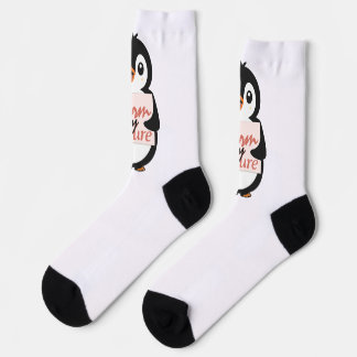 Chaussette Chaud par nature : Adorable Manchot avec Texte Lud