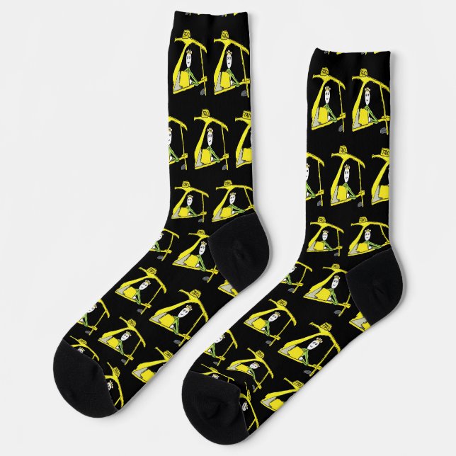 Chaussette Chauffeur de Taxi Stickman (Gauche)