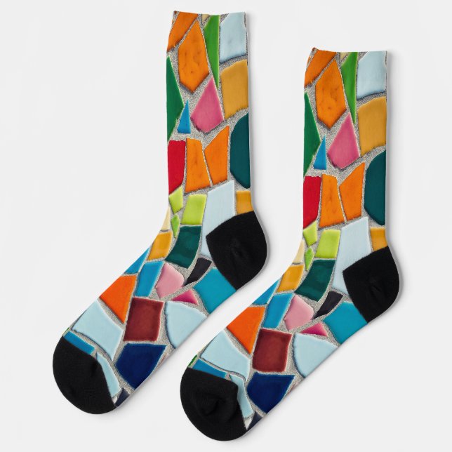 Chaussette chaussettes à carreaux de mosaïque (Gauche)