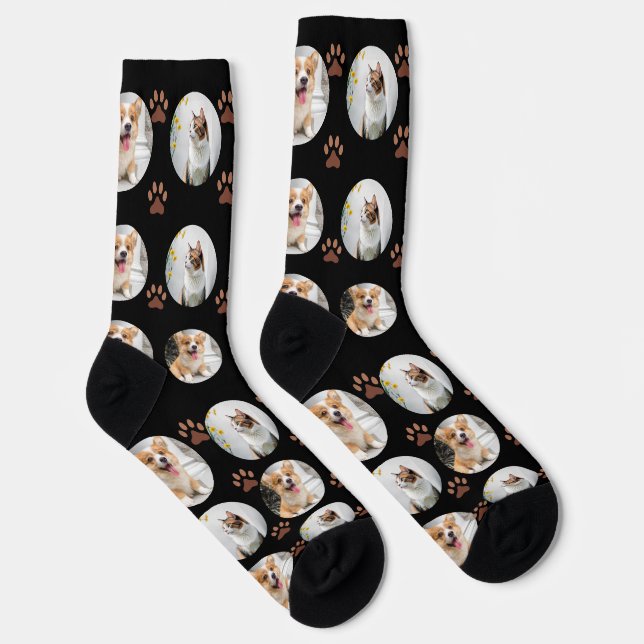 Chaussette Chaussettes à empreinte de patte violette avec 2 p (Droite)