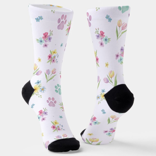 Chaussette Chaussettes à empreintes de patte au printemps aqu (Angulaire)