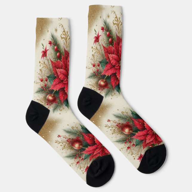 Chaussette Chaussettes à équipage floral scintillant au poins (Droite)