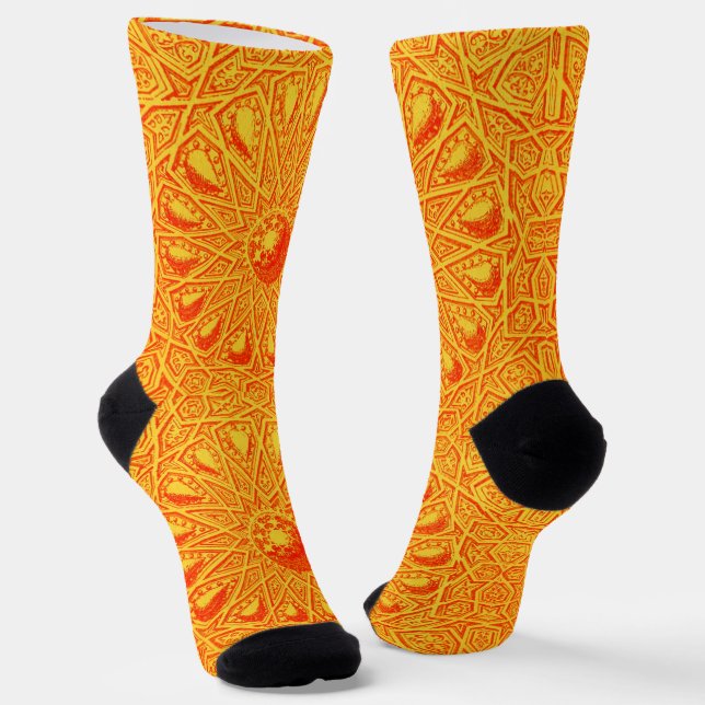 Chaussette chaussettes à impression abstraite orange  (Angulaire)