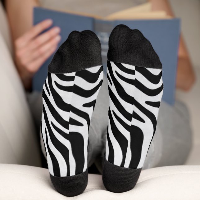 Chaussette Chaussettes à imprimé zèbre (Fond)