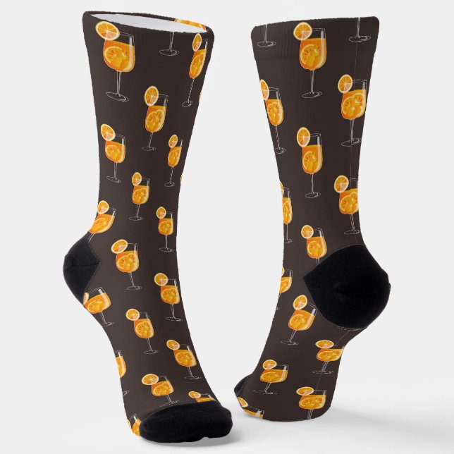Chaussette Chaussettes à motif Aperol Spritz – Boisson Cockta (Angulaire)
