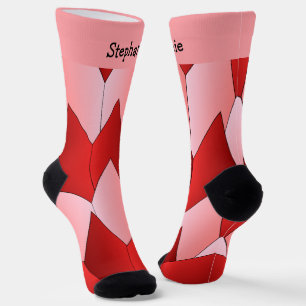 Chaussette Chaussettes à motif Art Déco rose rouge