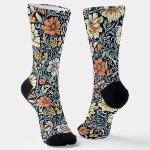 Chaussette Chaussettes à motif botanique de couleur bleue de 