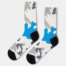 Chaussettes à motif camouflage gris et bleu