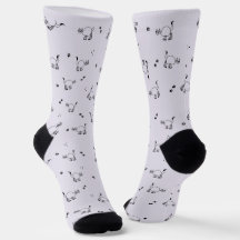 Chaussettes à motif de chat au lavande fumée en de