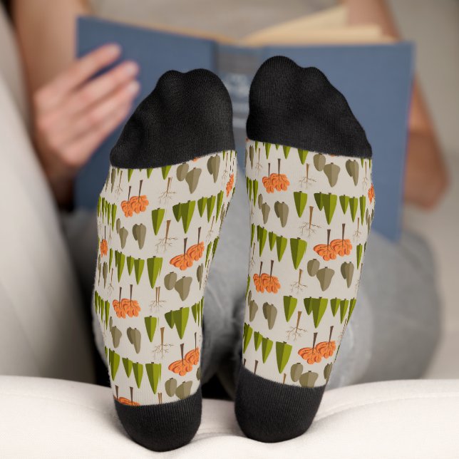 Chaussette Chaussettes à motif de forêt d'arbres d'automne (Fond)