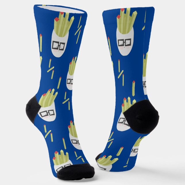 Chaussette Chaussettes à motif de frites mignonnes et junk fo (Angulaire)