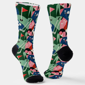 Chaussette Chaussettes à motif de golf | Dessin de golf répét