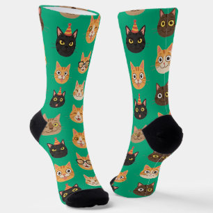 Chaussette Chaussettes à motif de visages de chat amusants