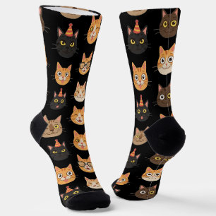 Chaussette Chaussettes à motif de visages de chats amusants