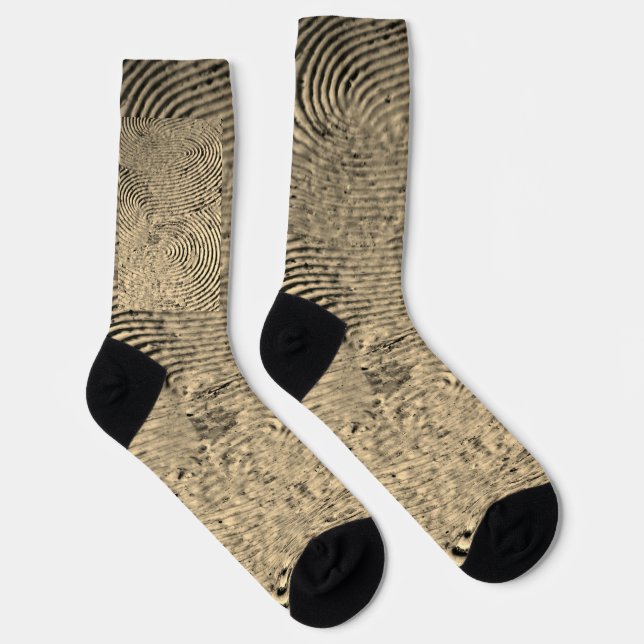 Chaussette Chaussettes à motif d'empreinte digitale monochrom (Droite)